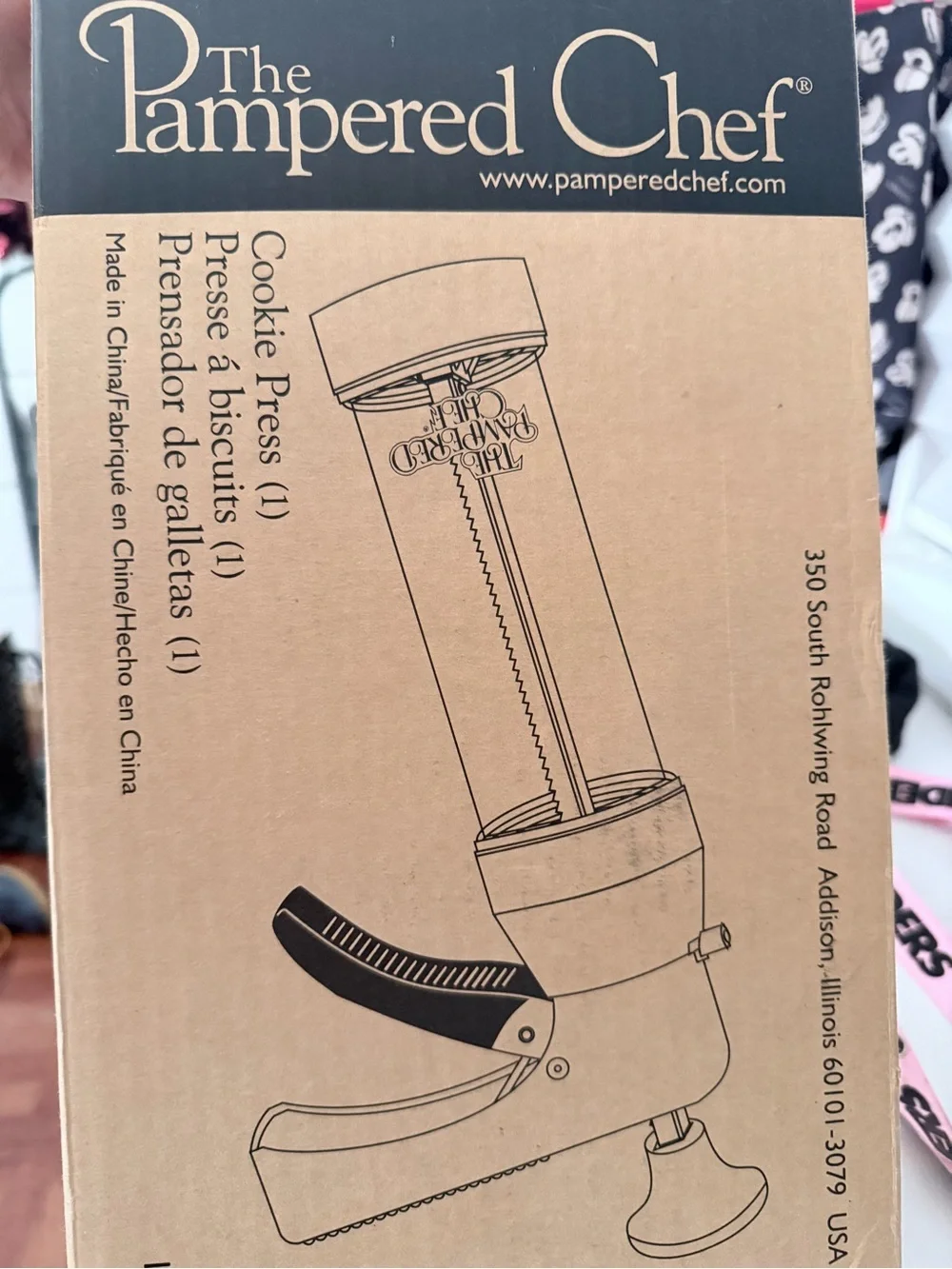 NEW IN BOX Pampered Chec Cookie Press with 15 Interchangeable Discs